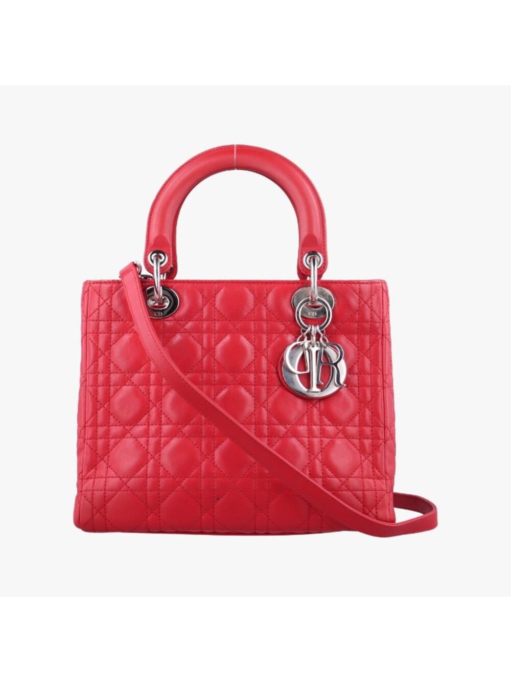 Dior Lady Red Lambskin Handbag
